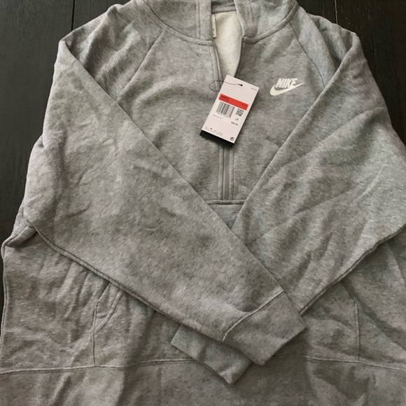 NIKE Sportswear Essential 1/4 Zip Fleece Hoodie DD5325-063 Women's Size L - Picture 5 of 6